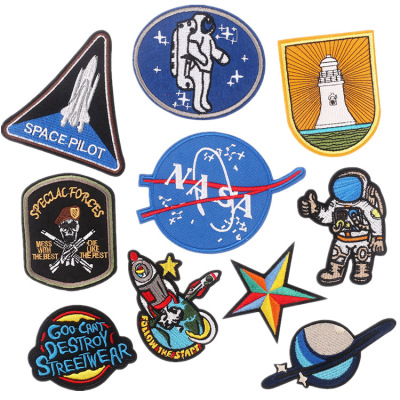 Astronaut Embroidered Cloth Stickers Rocket Patch NASA Armband Patch Computer Embroidered Zhang Zai Amazon