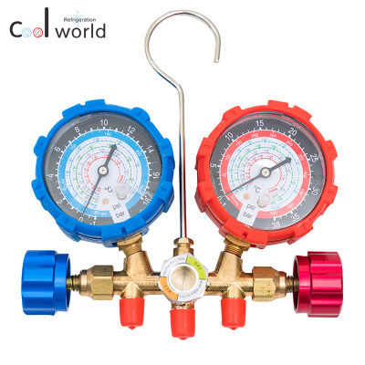 R134A R22 R404A R407C manifold gauge set Aluminum alloy handle Copper body pressure gauge