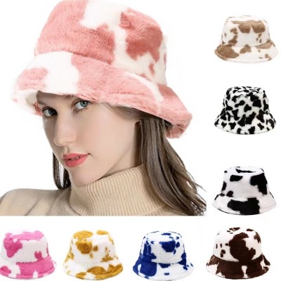 2022 Autumn and Winter Foreign Trade Bucket Hat Fashion Plush Fisherman Hat Soft Imitation Rabbit Fur Warm Hat Factory Wholesale