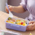 Ins Four-Button Plastic Lunch Box Student Office Worker Lunch Tableware Lunch Box Microwaveable Portable Compartment Lunch Box