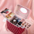 Simple Fashion Plaid Four-Open Cosmetic Case Portable Cosmetics Storage Box Travel Travel Portable Cosmetic Bag