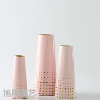 Creative Geometric Pattern Ceramic Vase Decoration Living Room Entrance Nordic Simple Vase Dried Flower Artificial Flower Flower Arrangement Container