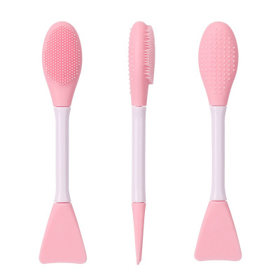 Factory in Stock Soft Head Silicone Facial Mask Brush Double Head Massage Makeup Makeup Removal Makeup Brush Daub-Type Makeup Brush