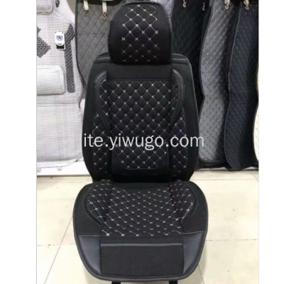 Foreign Trade Export Linen Quilted Car Seat Cushion Four Seasons Universal Breathable Sweat Absorbing Fully Surrounded by Seat Cover Seat Cover