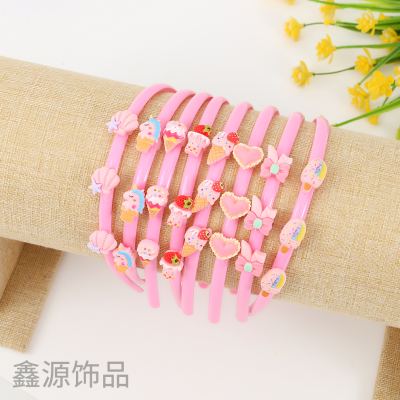 Children's Cone Cartoon Headband Toothed Non-Slip Princess Little Girl Baby Cute Hair Band Hair Clip Headdress Female