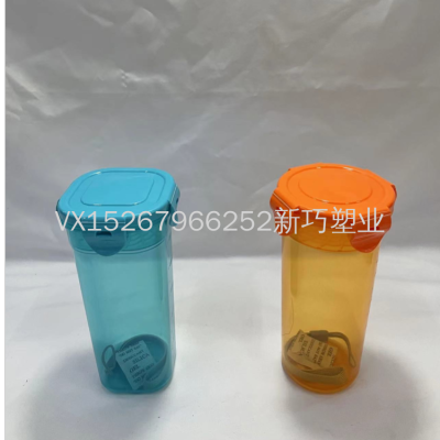 Sports Bottle Pc Bottle Creative Portable Rope Holding Plastic-Steel Cup Sports Water Cup Plastic Cup Three Colors Available