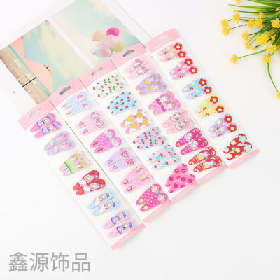 Korean Cute BB Clip Side Clip Printing Girl Hairpin Internet Hot Girlish Color Clip Hairware Bang Clip Wholesale