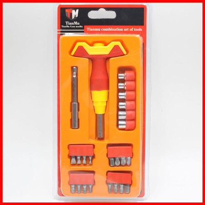 Tm508 Trapezoidal Tools 24 Pieces Household Multi-Functional T-Shaped Tool Set Factory Direct Sales 10 Yuan Store Supply