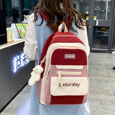 Cross-Border Schoolbag Female College Students' Backpack Large Capacity High School Student Ins Japanese Junior's Schoolbag Factory Wholesale