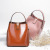 Bag Women's Bag 2022 Autumn and Winter New Wax Cowhide Leather Women's Bag Portable Bucket Bag All-Match Shoulder Messenger Bag