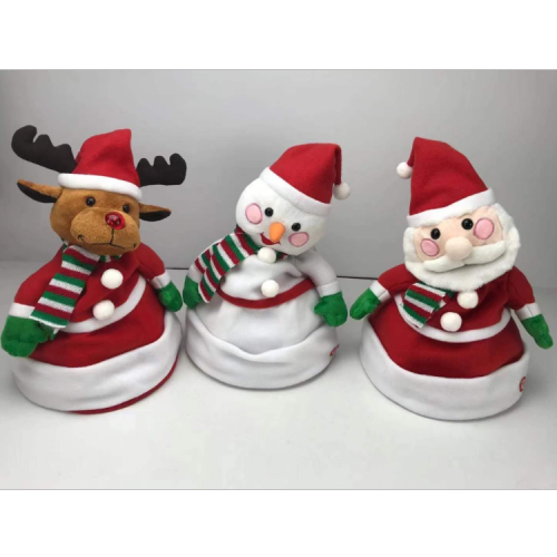 new christmas hat electric toy santa snowman elk singing twisting toy