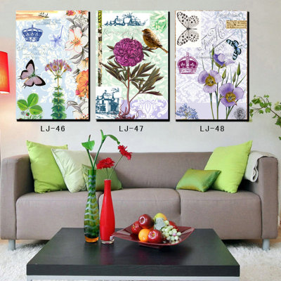 Living Room Restaurant Decoration Painting New Chinese Modern Fresh Dining Room Wall Kitchen Hanging Painting Canvas Three-Piece Painting
