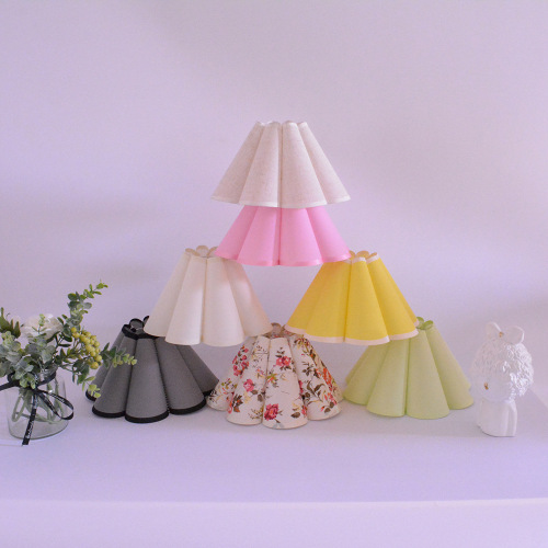 foreign trade exclusive for korean fabric craft composite pvc living room study bedside table lamp wall lamp accessories petal lampshade shading