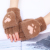Fleece-Lined Autumn and Winter Outdoor Keep Warm Cute Cat Claw Five-Finger Flip Gloves