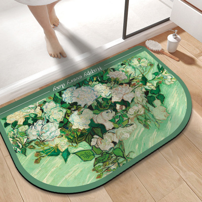 Bathroom Mats Absorbent Non-Slip Bathroom Entrance Door Mat Bathroom Mat Diatom Ooze Soft Mat Toilet Carpet