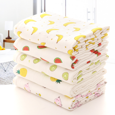 Muslin Cotton Yarn Baby 4-Layer Bath Towel Absorbent Soft Newborn Swaddling Blanket Cover Blanket Four Seasons Summer Air-Conditioning Quilt