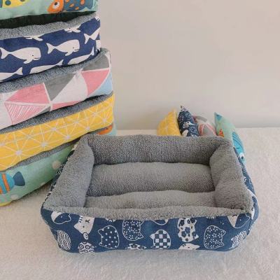 Pet Bed Dog Doghouse Cathouse Pet Bed Bed Teddy Nest Pet Supplies Linen Pet Bed Moisture-Proof Soft Plush Mat