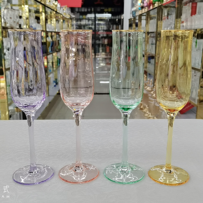 Popular Recommended Wide Vertical Bar Series Color + Golden Edge Various Crystal Glasses