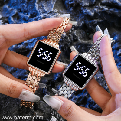 Cross Mirror Fashion Square Touch Screen White Light Display Led Watch Creative Trend  Bracelet Sports Led Watch
