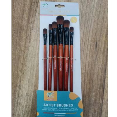Youyan Nylon Oil Painting Brush Set Watercolor Brush Professional Only for Art 6-Piece Set Nail Circle