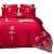 High-End Wedding Embroidery Cotton Wedding Four-Piece Set Bright Red Bed Sheet Quilt Cover Pure Cotton Wedding Celebration Wedding Room Bedding