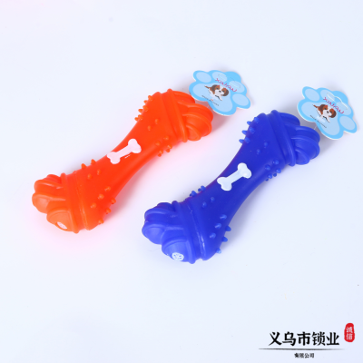 Bone-Shaped Pet Molar Rod Teether Toys Dog Molar Tooth Cleaning Bite-Resistant Bone Stick Interactive Toy