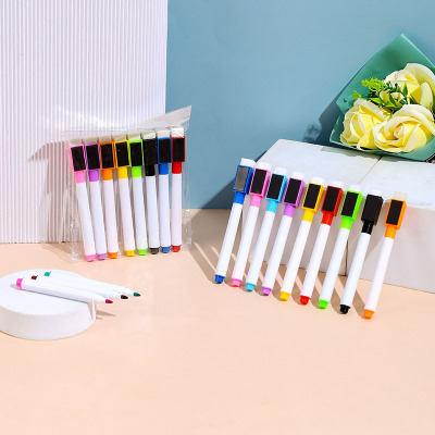 Color Whiteboard Marker Children's Magnetic Brush Erasable Brush Manufacturer Drawing Board for Babies Pen 8 Color OPP Set
