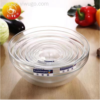 Tempered Glass Bowl Transparent Fruit Salad Bowl Dessert Eating Bowl