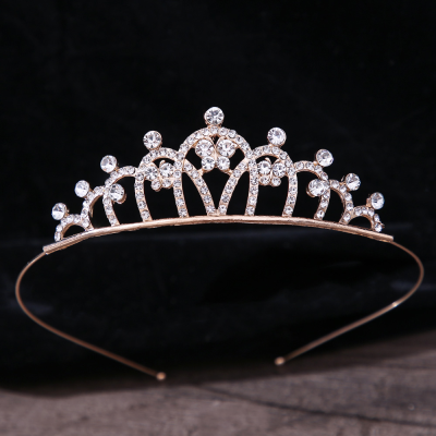 Children's Headband Crown Baby Birthday Rhinestone Crystal Headband Hair Accessories Girls Diamond Crown Factory Direct Sales Wholesale