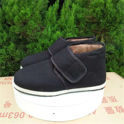 Cotton Shoes Cloth Velcro Black Cloth Rubber Sole Thickened Warm