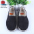 Children's Black Handmade Cloth-Based Shoes Elastic Mouth Army Single