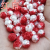 8mm Rose Two-Color Beads Material Diy Bracelet Handmade Beaded Accessories Beads Flower Abs Imitation Pearl by Jin