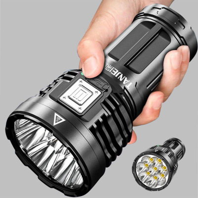 New Eight-Core Flashlight Wholesale Outdoor Led Household Portable USB Charging Cob Sidelight Strong Light Small Flashlight