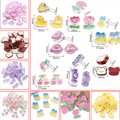 Cute Flowers Bear Cherry Candy Duck Bee Diy Handmade Ornament Hair Rope Mobile Phone Charm Necklace Accessories Material