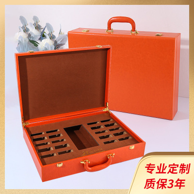 Wooden Board Accessories Leather Case Wood Decorative Panels Display Box Bamboo Fiber Wall Panel Leather Box