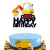 Copyright Excavator Letters Hanging Flag Excavator Forklift Cake Insertion Article Engineering Vehicle Birthday Party Theme Decoration