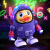 Space Duck TikTok Same Style Dancing Robot Electric Small Yellow Duck Drum Tiger Light Music Baby Toy