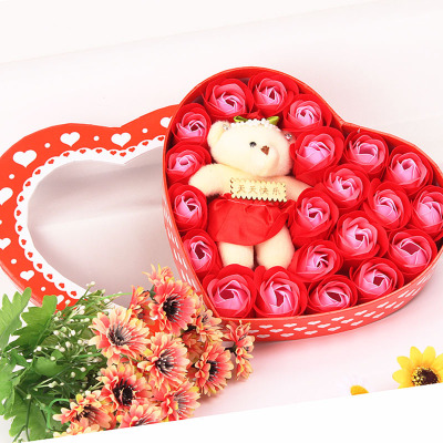 Teacher's Day Women's Day Business Gifts Creative Preserved Fresh Flower Gift Box 21 Roses Soap Flower Gifts Wholesale