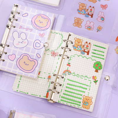 Cute Girl Journal Book Set Loose-Leaf Good-looking Internet Celebrity Notebook Detachable Journal Material Notebook