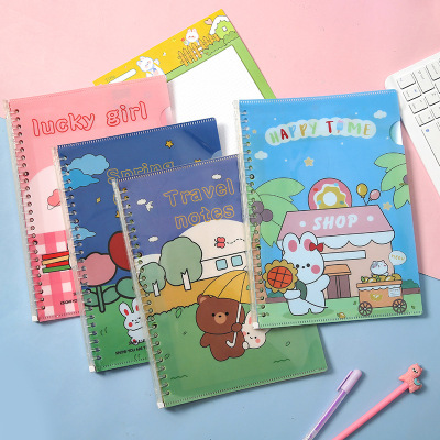 Notebook Girlish Fresh Buckle Notebook Mesh Notebook Notebook for Correction Removable Plastic Buckle Factory Wholesale