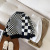 Furry 2022 Autumn New Children's Clothing Korean Style Black and White Plaid Knitted Cardigan Boys' Trendy V-neck Sweater