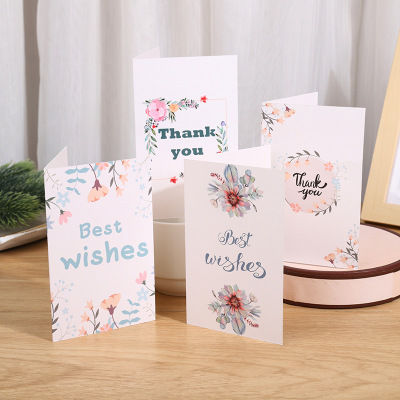 Factory Direct Supply Simple Mother's Day Thank You Greeting Card Teacher Thanksgiving Day Gift Card Exquisite Flowers Blessing Card