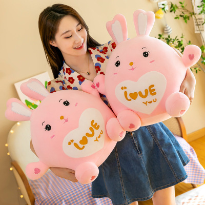 New Cute Love Rabbit Plush Toy Doll Pink Rabbit Girl's Doll Logo Activity Gift