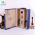 Factory Direct Sales Dark Blue Plain Widened Home-Brewed Wine Packaging plus-Sized Size Exquisite Leather Wine Leather Box