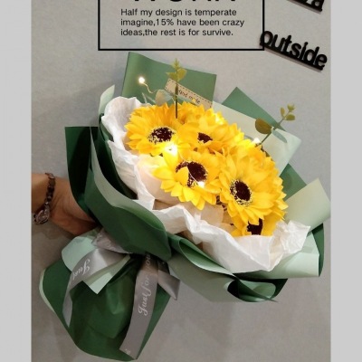 Sunflower Artificial Flower Wholesale Graduation Season Gift Fake Sun Beam Gift Box Colleagues Teacher's Day Gifts for Boys