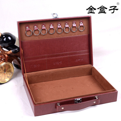 Factory in Stock Brown Leather Delivery Box Inventory Portable Pu Real Estate Delivery Delivery Box