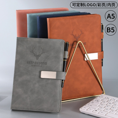 Spot Goods Magnetic Snap A5 Notebook Sheepskin B5 Cashbook Student Teacher's Day Gift Journal Book Suit Wholesale