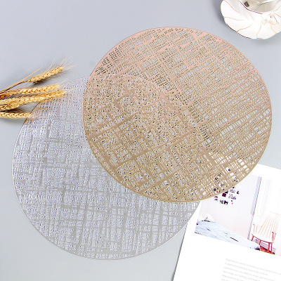 European and American Cistmas Pcemat Affordable Luxury Style Gilding PVC Insution round Dining Table Cushion Yiwu Cross-Border in Sto Generation