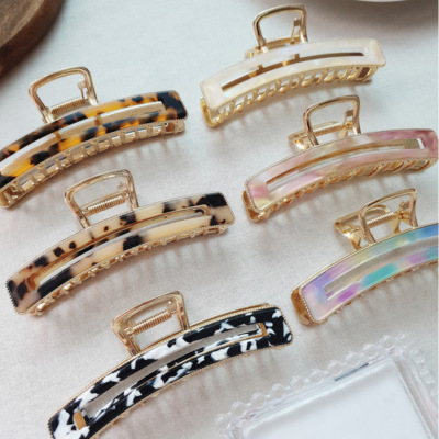 and Korean Acetate Alloy Large Grip Temperament Back Head Fashion Shark Clip Hairpin Clip Headdress Hairpin Hair Claw