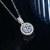 New S925 Silver round Bag Zircon Necklace Pendant 1 Karat Clavicle Set Chain Fashion Ornament
